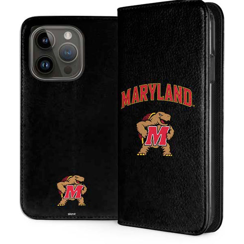 University of Maryland Collegiate Text iPhone 15 Pro Folio Case